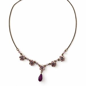 Elegant Purple Floral Necklace